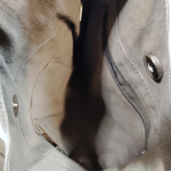 Army Green Shoulder Bag with Patches - Picture 4 of 4